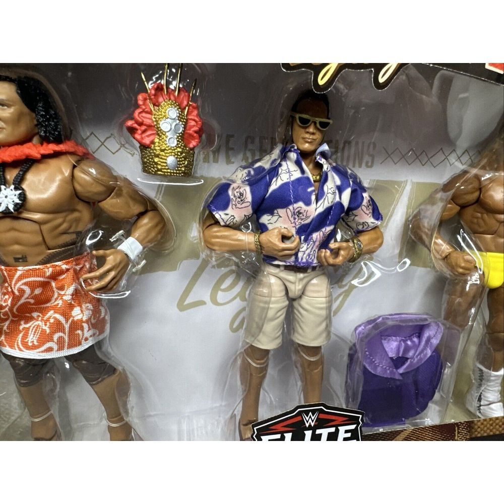 WWE Mattel Elite The Rock WWE Generations Maivia Legacy 3-Pack Exclusive - Picture 8 of 10